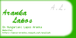 aranka lapos business card